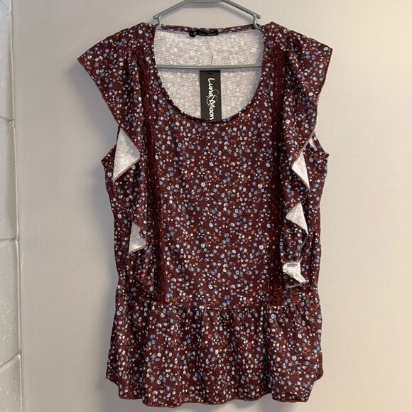 Tops - Floral Ruffle Sleeve Top
